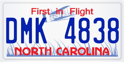 NC license plate DMK4838