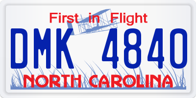 NC license plate DMK4840