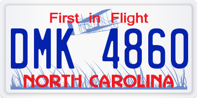 NC license plate DMK4860