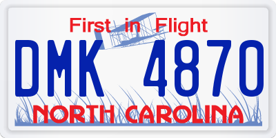 NC license plate DMK4870