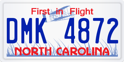 NC license plate DMK4872