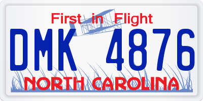 NC license plate DMK4876