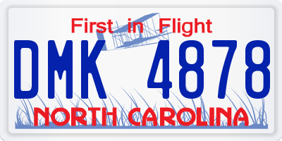 NC license plate DMK4878