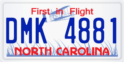 NC license plate DMK4881