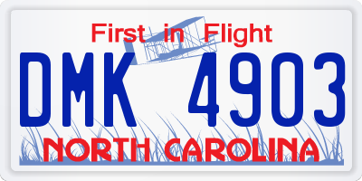 NC license plate DMK4903