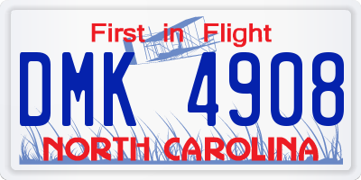 NC license plate DMK4908