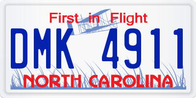 NC license plate DMK4911