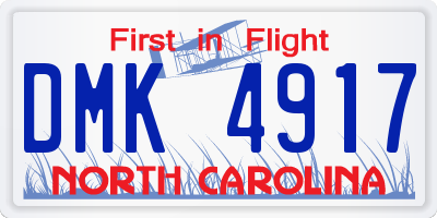 NC license plate DMK4917