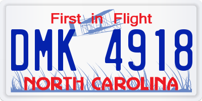 NC license plate DMK4918