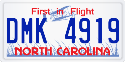 NC license plate DMK4919