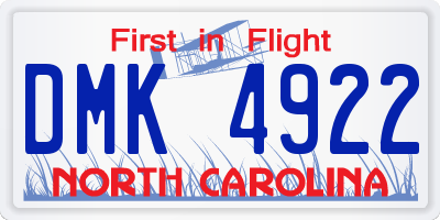 NC license plate DMK4922