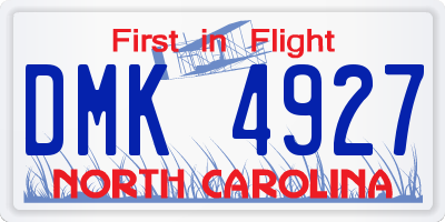 NC license plate DMK4927