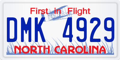 NC license plate DMK4929