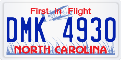 NC license plate DMK4930