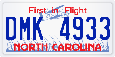 NC license plate DMK4933