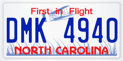 NC license plate DMK4940