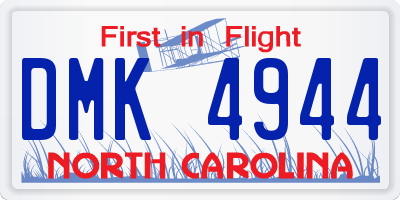 NC license plate DMK4944