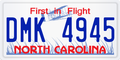 NC license plate DMK4945