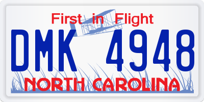 NC license plate DMK4948