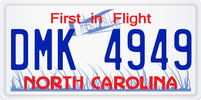 NC license plate DMK4949