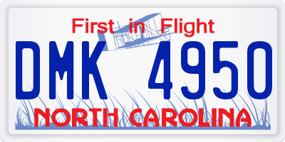 NC license plate DMK4950