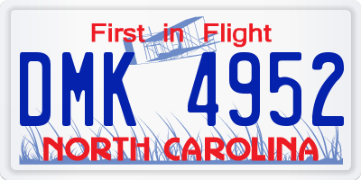 NC license plate DMK4952