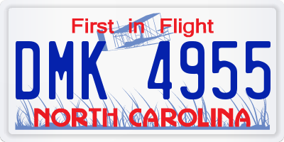 NC license plate DMK4955