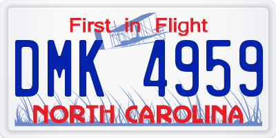 NC license plate DMK4959