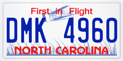 NC license plate DMK4960