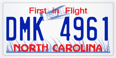 NC license plate DMK4961