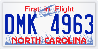 NC license plate DMK4963