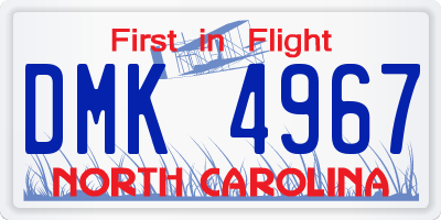 NC license plate DMK4967