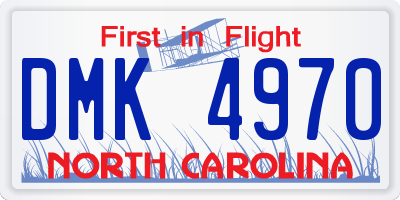NC license plate DMK4970
