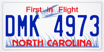 NC license plate DMK4973