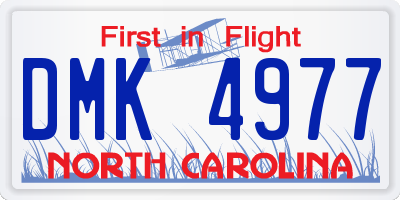 NC license plate DMK4977