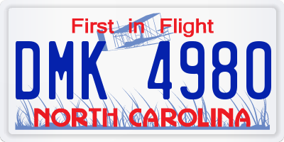 NC license plate DMK4980