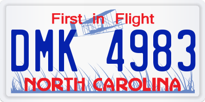 NC license plate DMK4983
