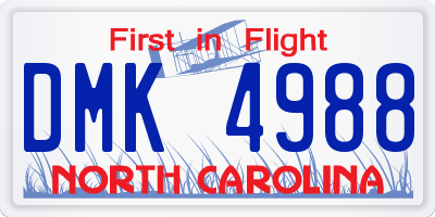 NC license plate DMK4988