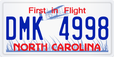 NC license plate DMK4998