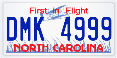 NC license plate DMK4999