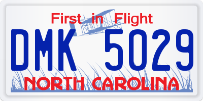 NC license plate DMK5029