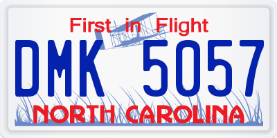 NC license plate DMK5057