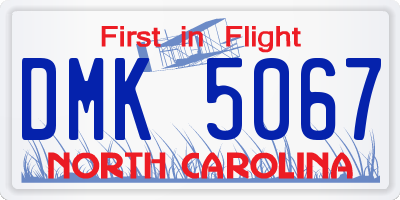 NC license plate DMK5067
