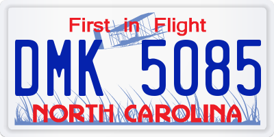 NC license plate DMK5085