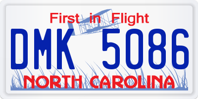 NC license plate DMK5086