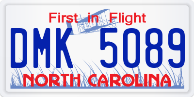 NC license plate DMK5089