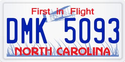NC license plate DMK5093