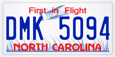 NC license plate DMK5094
