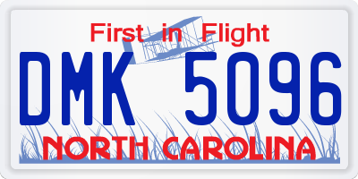 NC license plate DMK5096