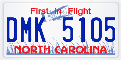 NC license plate DMK5105